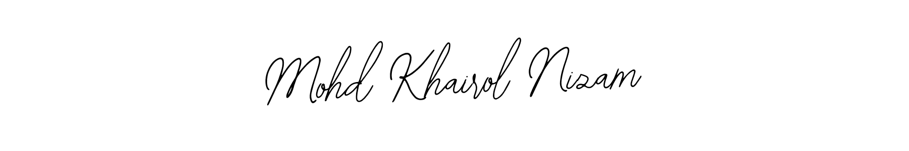 The best way (Bearetta-2O07w) to make a short signature is to pick only two or three words in your name. The name Mohd Khairol Nizam include a total of six letters. For converting this name. Mohd Khairol Nizam signature style 12 images and pictures png