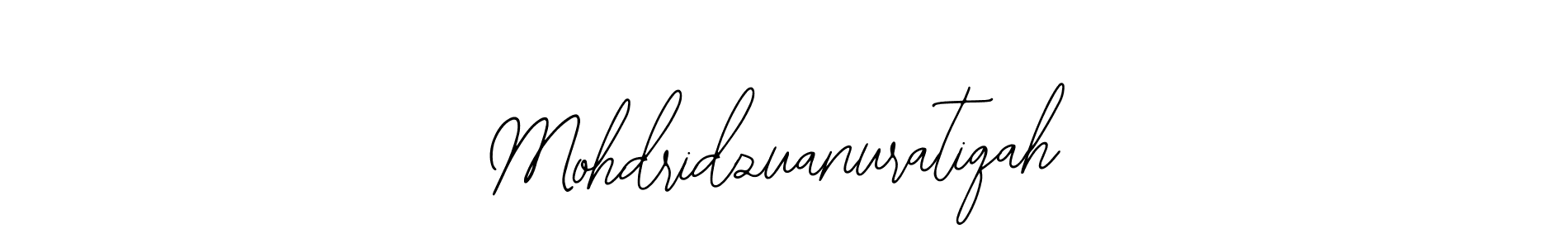 Design your own signature with our free online signature maker. With this signature software, you can create a handwritten (Bearetta-2O07w) signature for name Mohdridzuanuratiqah. Mohdridzuanuratiqah signature style 12 images and pictures png