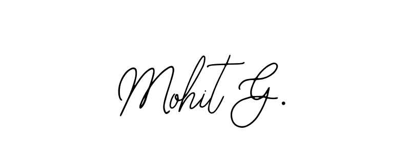 The best way (Bearetta-2O07w) to make a short signature is to pick only two or three words in your name. The name Mohit G. include a total of six letters. For converting this name. Mohit G. signature style 12 images and pictures png