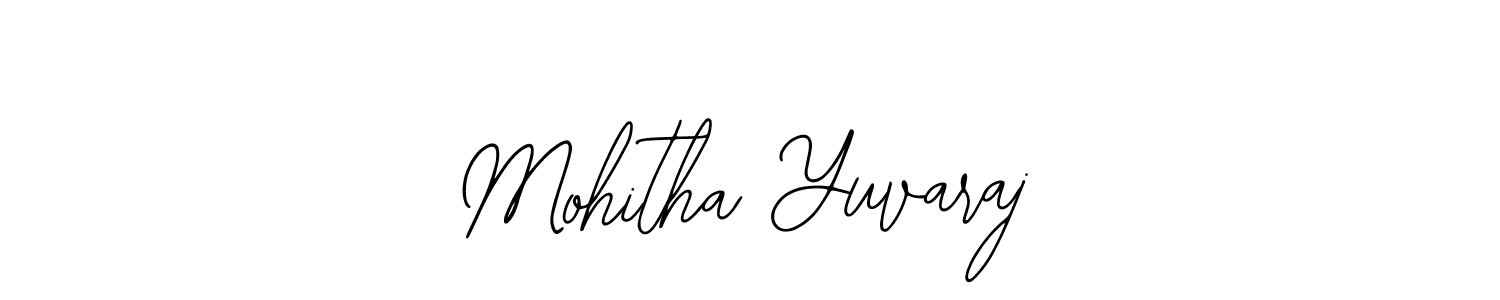 The best way (Bearetta-2O07w) to make a short signature is to pick only two or three words in your name. The name Mohitha Yuvaraj include a total of six letters. For converting this name. Mohitha Yuvaraj signature style 12 images and pictures png