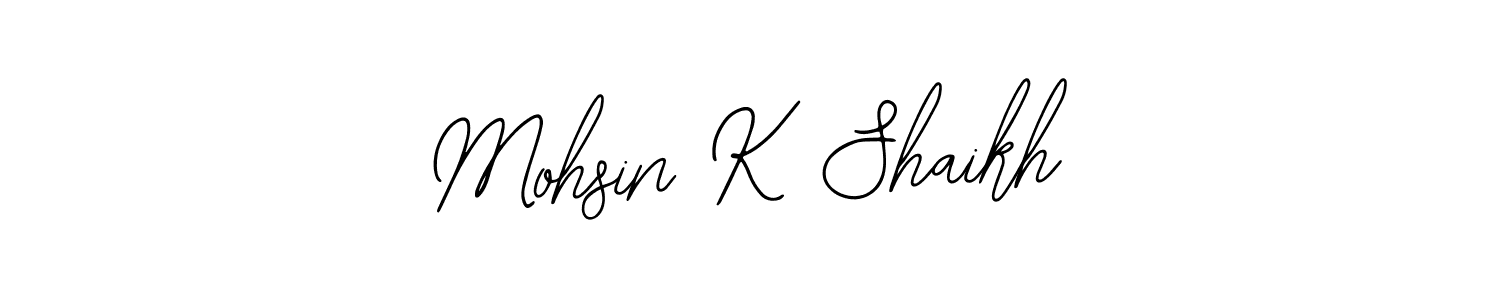 Bearetta-2O07w is a professional signature style that is perfect for those who want to add a touch of class to their signature. It is also a great choice for those who want to make their signature more unique. Get Mohsin K Shaikh name to fancy signature for free. Mohsin K Shaikh signature style 12 images and pictures png
