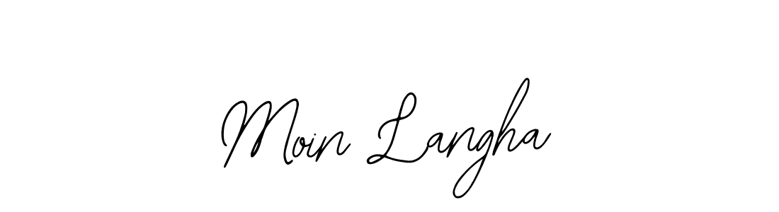 You should practise on your own different ways (Bearetta-2O07w) to write your name (Moin Langha) in signature. don't let someone else do it for you. Moin Langha signature style 12 images and pictures png