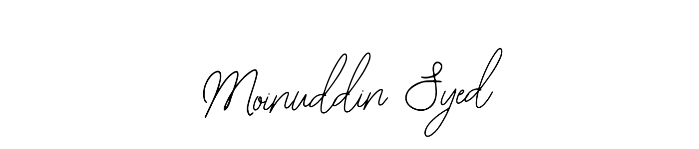 How to make Moinuddin Syed name signature. Use Bearetta-2O07w style for creating short signs online. This is the latest handwritten sign. Moinuddin Syed signature style 12 images and pictures png