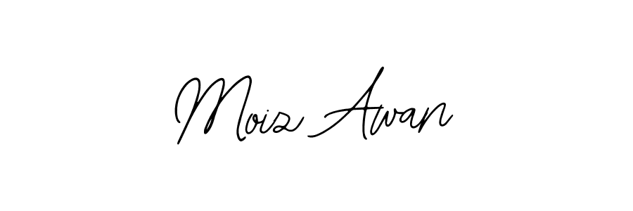 How to make Moiz Awan name signature. Use Bearetta-2O07w style for creating short signs online. This is the latest handwritten sign. Moiz Awan signature style 12 images and pictures png
