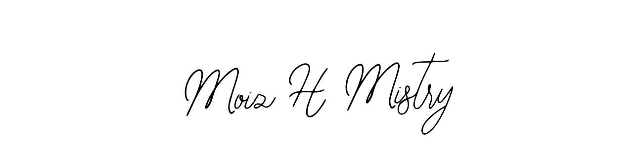 How to make Moiz H Mistry name signature. Use Bearetta-2O07w style for creating short signs online. This is the latest handwritten sign. Moiz H Mistry signature style 12 images and pictures png