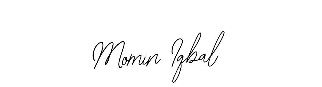 How to make Momin Iqbal name signature. Use Bearetta-2O07w style for creating short signs online. This is the latest handwritten sign. Momin Iqbal signature style 12 images and pictures png