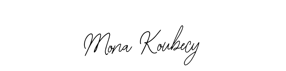 Bearetta-2O07w is a professional signature style that is perfect for those who want to add a touch of class to their signature. It is also a great choice for those who want to make their signature more unique. Get Mona Koubecy name to fancy signature for free. Mona Koubecy signature style 12 images and pictures png