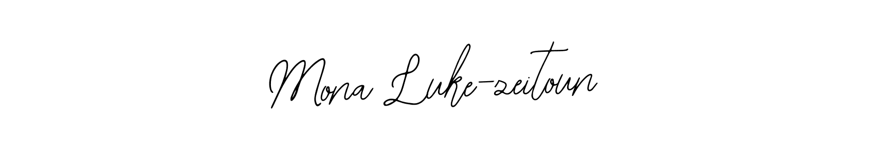 Bearetta-2O07w is a professional signature style that is perfect for those who want to add a touch of class to their signature. It is also a great choice for those who want to make their signature more unique. Get Mona Luke-zeitoun name to fancy signature for free. Mona Luke-zeitoun signature style 12 images and pictures png