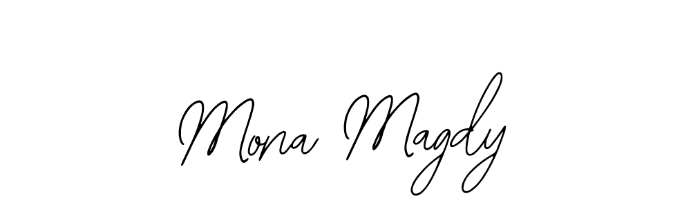 You should practise on your own different ways (Bearetta-2O07w) to write your name (Mona Magdy) in signature. don't let someone else do it for you. Mona Magdy signature style 12 images and pictures png