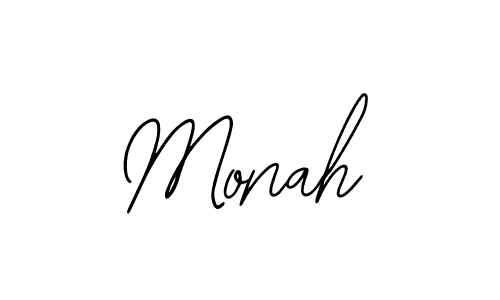 Use a signature maker to create a handwritten signature online. With this signature software, you can design (Bearetta-2O07w) your own signature for name Monah. Monah signature style 12 images and pictures png