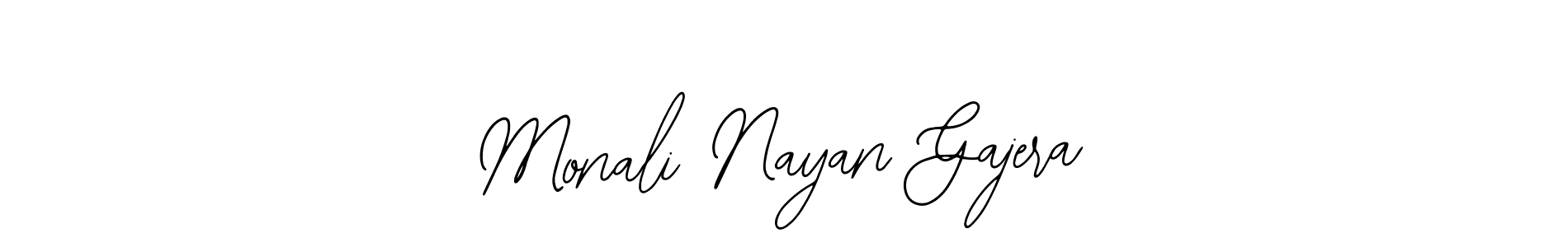Bearetta-2O07w is a professional signature style that is perfect for those who want to add a touch of class to their signature. It is also a great choice for those who want to make their signature more unique. Get Monali Nayan Gajera name to fancy signature for free. Monali Nayan Gajera signature style 12 images and pictures png