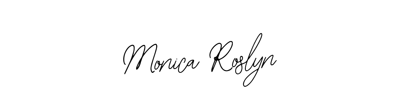 This is the best signature style for the Monica Roslyn name. Also you like these signature font (Bearetta-2O07w). Mix name signature. Monica Roslyn signature style 12 images and pictures png