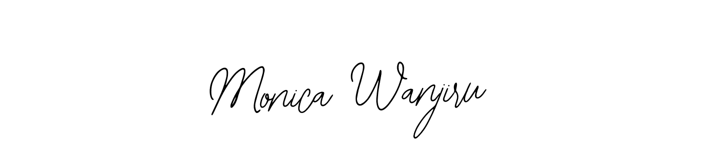 Bearetta-2O07w is a professional signature style that is perfect for those who want to add a touch of class to their signature. It is also a great choice for those who want to make their signature more unique. Get Monica Wanjiru name to fancy signature for free. Monica Wanjiru signature style 12 images and pictures png