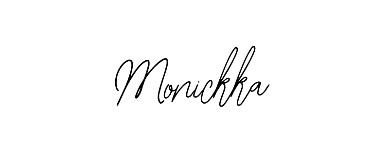 Use a signature maker to create a handwritten signature online. With this signature software, you can design (Bearetta-2O07w) your own signature for name Monickka. Monickka signature style 12 images and pictures png