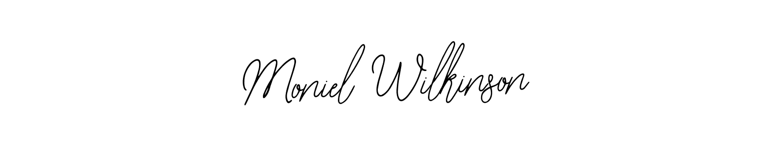 Also You can easily find your signature by using the search form. We will create Moniel Wilkinson name handwritten signature images for you free of cost using Bearetta-2O07w sign style. Moniel Wilkinson signature style 12 images and pictures png