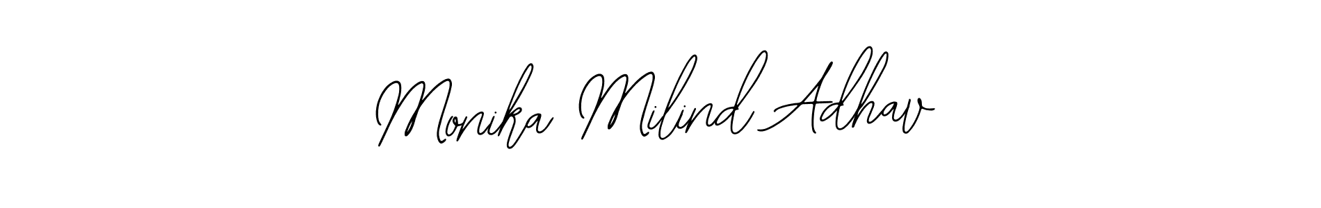 The best way (Bearetta-2O07w) to make a short signature is to pick only two or three words in your name. The name Monika Milind Adhav include a total of six letters. For converting this name. Monika Milind Adhav signature style 12 images and pictures png