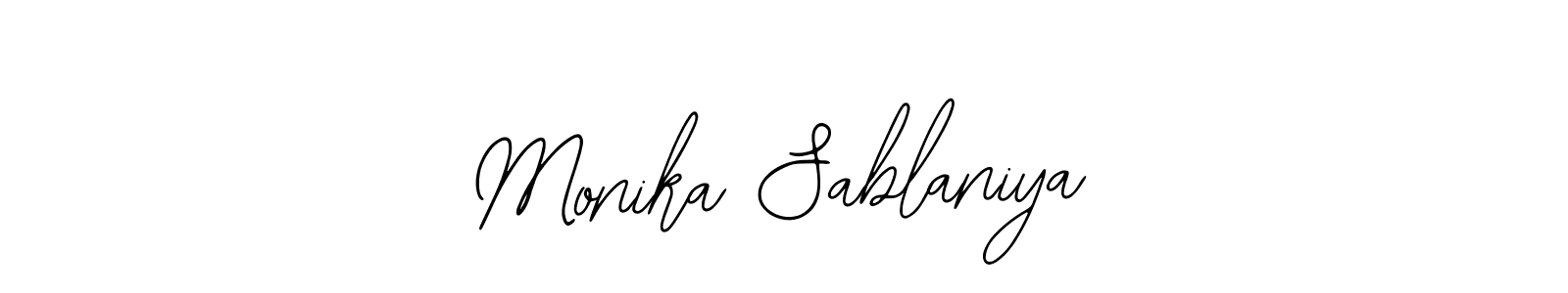 How to make Monika Sablaniya name signature. Use Bearetta-2O07w style for creating short signs online. This is the latest handwritten sign. Monika Sablaniya signature style 12 images and pictures png