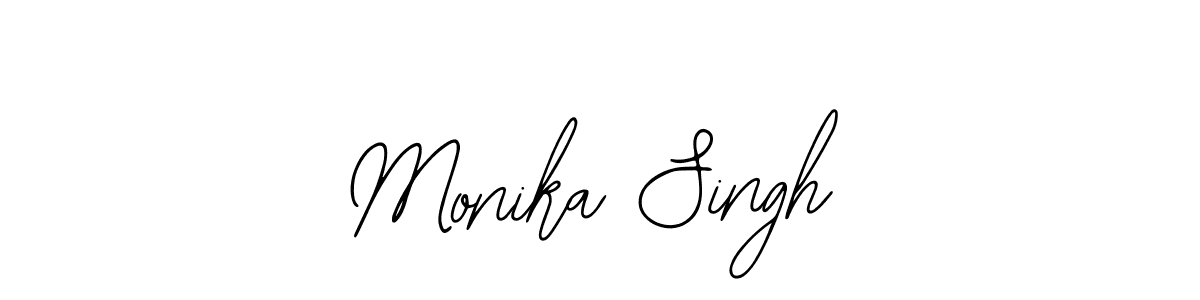 You should practise on your own different ways (Bearetta-2O07w) to write your name (Monika Singh) in signature. don't let someone else do it for you. Monika Singh signature style 12 images and pictures png