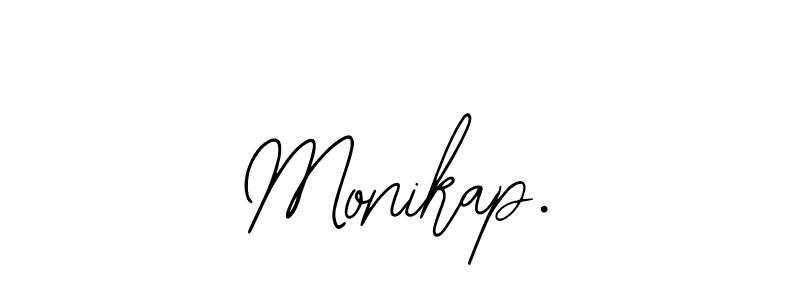 The best way (Bearetta-2O07w) to make a short signature is to pick only two or three words in your name. The name Monikap. include a total of six letters. For converting this name. Monikap. signature style 12 images and pictures png