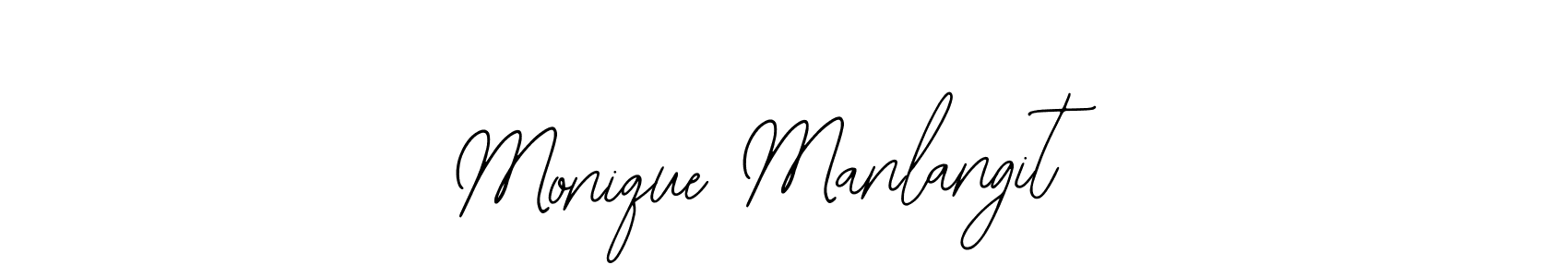 Use a signature maker to create a handwritten signature online. With this signature software, you can design (Bearetta-2O07w) your own signature for name Monique Manlangit. Monique Manlangit signature style 12 images and pictures png