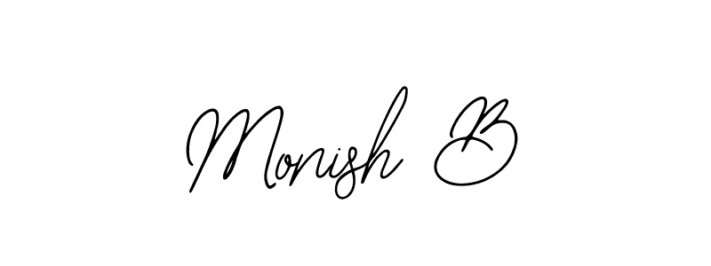 Create a beautiful signature design for name Monish B. With this signature (Bearetta-2O07w) fonts, you can make a handwritten signature for free. Monish B signature style 12 images and pictures png