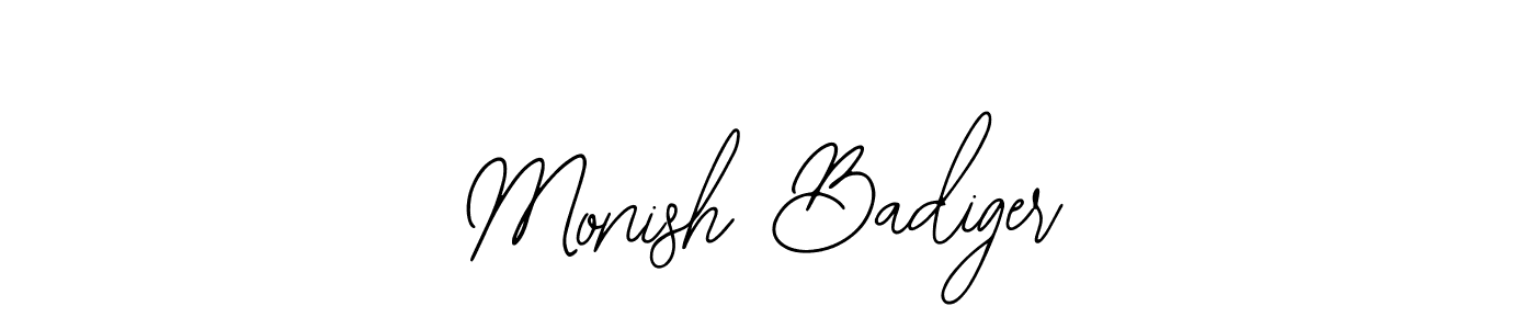 Make a beautiful signature design for name Monish Badiger. Use this online signature maker to create a handwritten signature for free. Monish Badiger signature style 12 images and pictures png