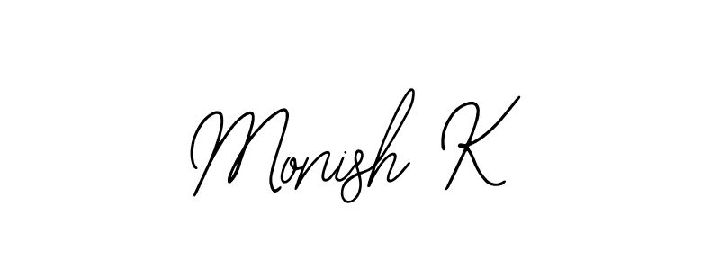 Monish K stylish signature style. Best Handwritten Sign (Bearetta-2O07w) for my name. Handwritten Signature Collection Ideas for my name Monish K. Monish K signature style 12 images and pictures png