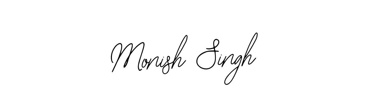 How to make Monish Singh name signature. Use Bearetta-2O07w style for creating short signs online. This is the latest handwritten sign. Monish Singh signature style 12 images and pictures png