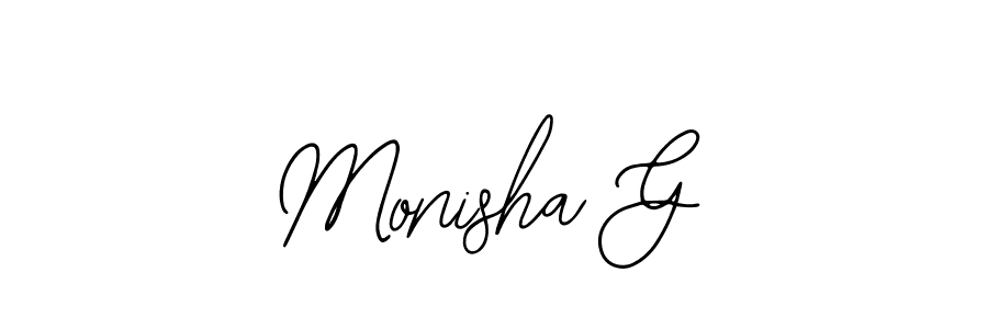 Make a beautiful signature design for name Monisha G. Use this online signature maker to create a handwritten signature for free. Monisha G signature style 12 images and pictures png