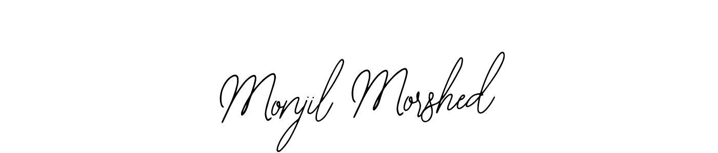 How to make Monjil Morshed name signature. Use Bearetta-2O07w style for creating short signs online. This is the latest handwritten sign. Monjil Morshed signature style 12 images and pictures png