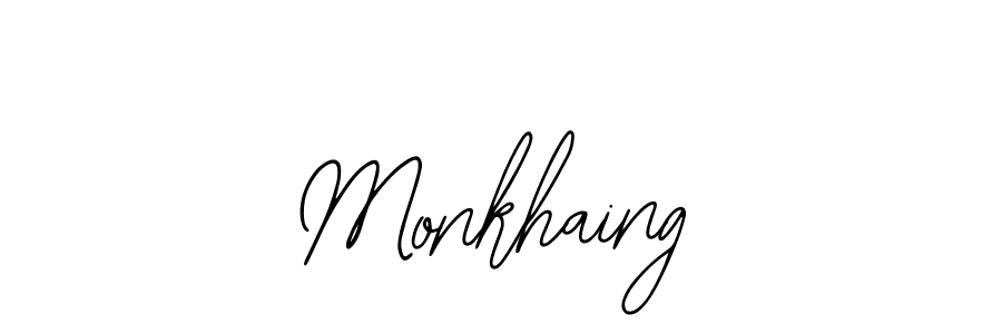 Also You can easily find your signature by using the search form. We will create Monkhaing name handwritten signature images for you free of cost using Bearetta-2O07w sign style. Monkhaing signature style 12 images and pictures png