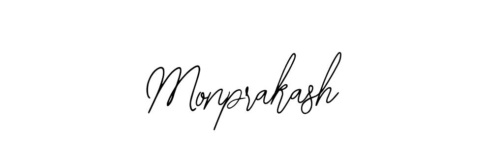 Design your own signature with our free online signature maker. With this signature software, you can create a handwritten (Bearetta-2O07w) signature for name Monprakash. Monprakash signature style 12 images and pictures png