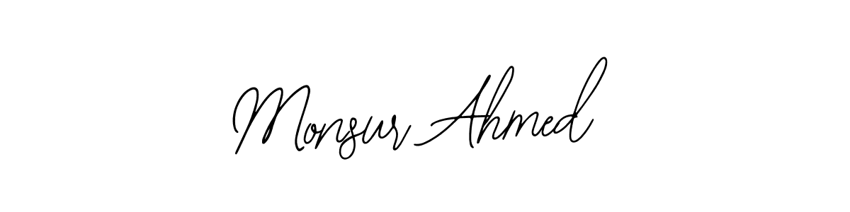 How to make Monsur Ahmed name signature. Use Bearetta-2O07w style for creating short signs online. This is the latest handwritten sign. Monsur Ahmed signature style 12 images and pictures png