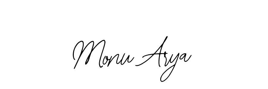 Design your own signature with our free online signature maker. With this signature software, you can create a handwritten (Bearetta-2O07w) signature for name Monu Arya. Monu Arya signature style 12 images and pictures png
