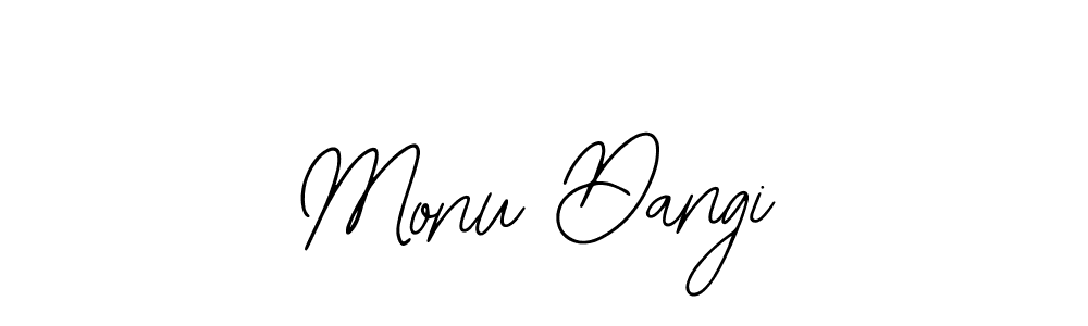Also we have Monu Dangi name is the best signature style. Create professional handwritten signature collection using Bearetta-2O07w autograph style. Monu Dangi signature style 12 images and pictures png