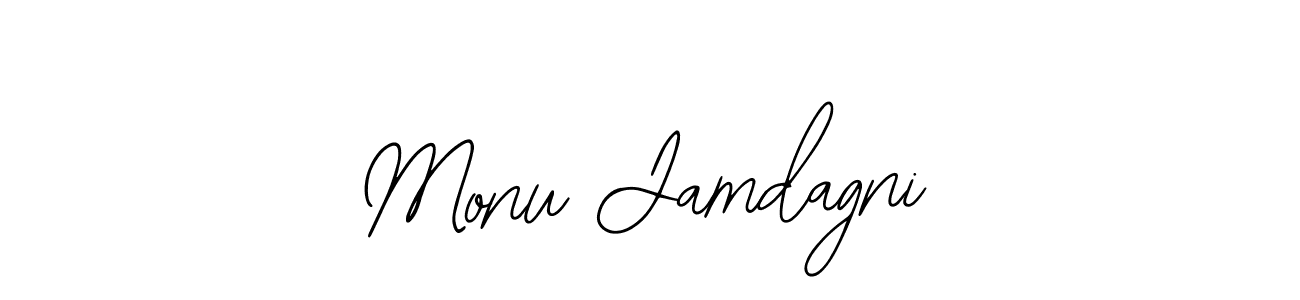 How to make Monu Jamdagni name signature. Use Bearetta-2O07w style for creating short signs online. This is the latest handwritten sign. Monu Jamdagni signature style 12 images and pictures png