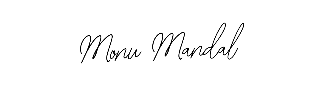 You should practise on your own different ways (Bearetta-2O07w) to write your name (Monu Mandal) in signature. don't let someone else do it for you. Monu Mandal signature style 12 images and pictures png