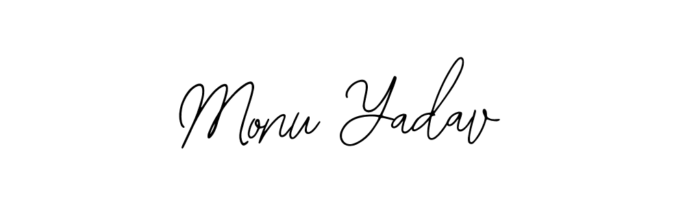 The best way (Bearetta-2O07w) to make a short signature is to pick only two or three words in your name. The name Monu Yadav include a total of six letters. For converting this name. Monu Yadav signature style 12 images and pictures png