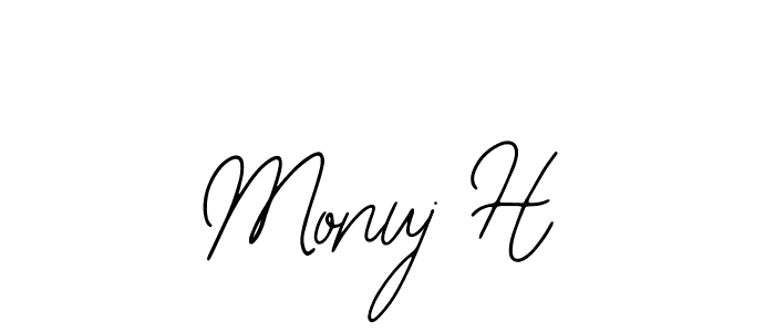 How to Draw Monuj H signature style? Bearetta-2O07w is a latest design signature styles for name Monuj H. Monuj H signature style 12 images and pictures png