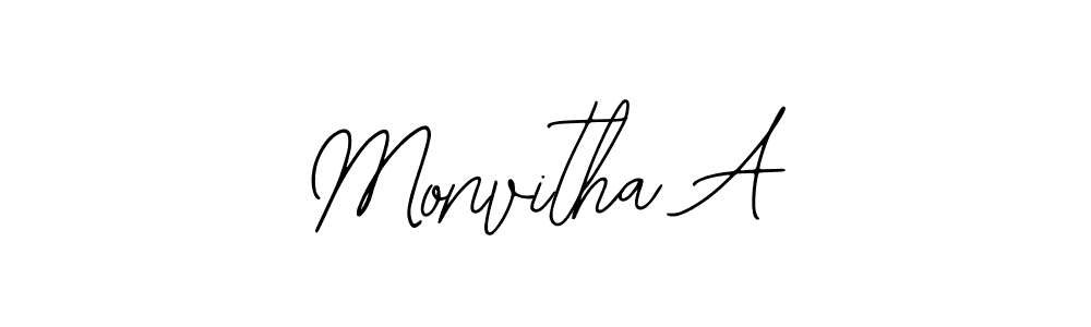 How to make Monvitha A signature? Bearetta-2O07w is a professional autograph style. Create handwritten signature for Monvitha A name. Monvitha A signature style 12 images and pictures png