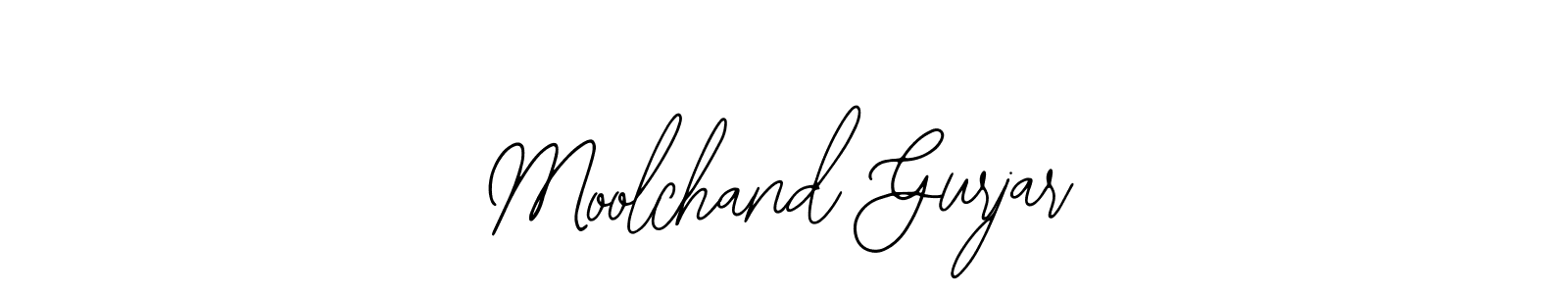 How to make Moolchand Gurjar name signature. Use Bearetta-2O07w style for creating short signs online. This is the latest handwritten sign. Moolchand Gurjar signature style 12 images and pictures png