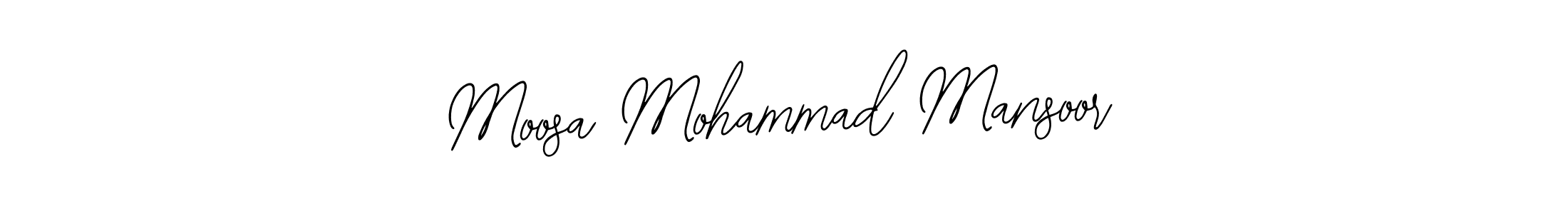 How to make Moosa Mohammad Mansoor name signature. Use Bearetta-2O07w style for creating short signs online. This is the latest handwritten sign. Moosa Mohammad Mansoor signature style 12 images and pictures png