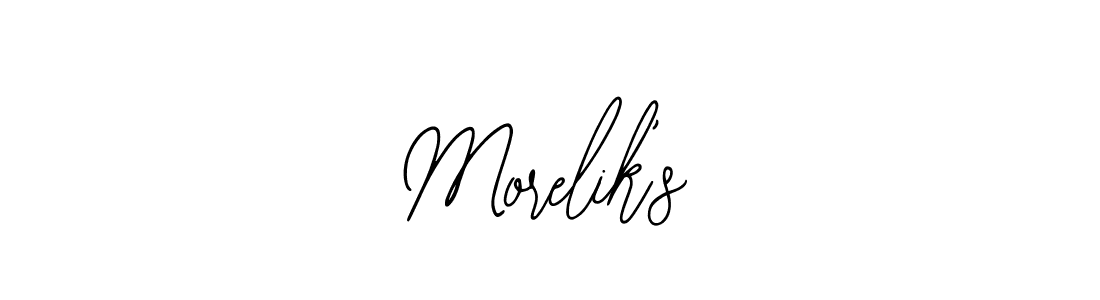 Use a signature maker to create a handwritten signature online. With this signature software, you can design (Bearetta-2O07w) your own signature for name Morelik’s. Morelik’s signature style 12 images and pictures png