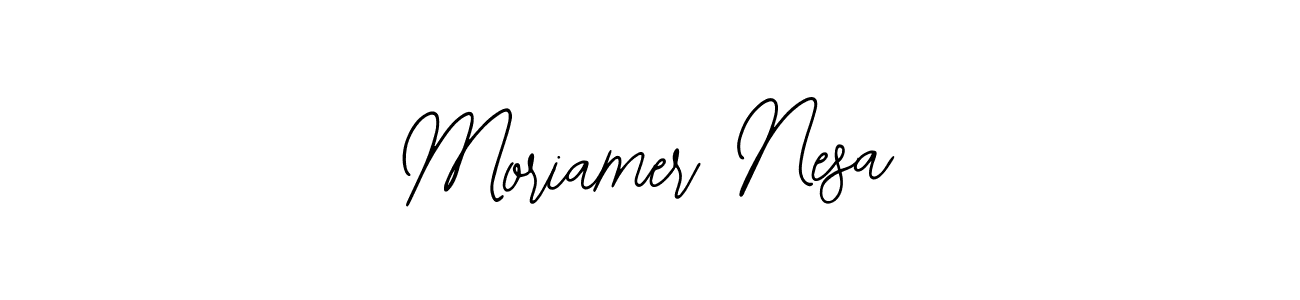 The best way (Bearetta-2O07w) to make a short signature is to pick only two or three words in your name. The name Moriamer Nesa include a total of six letters. For converting this name. Moriamer Nesa signature style 12 images and pictures png