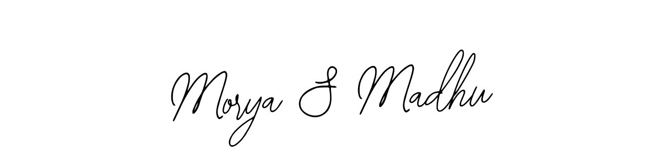 You should practise on your own different ways (Bearetta-2O07w) to write your name (Morya S Madhu) in signature. don't let someone else do it for you. Morya S Madhu signature style 12 images and pictures png
