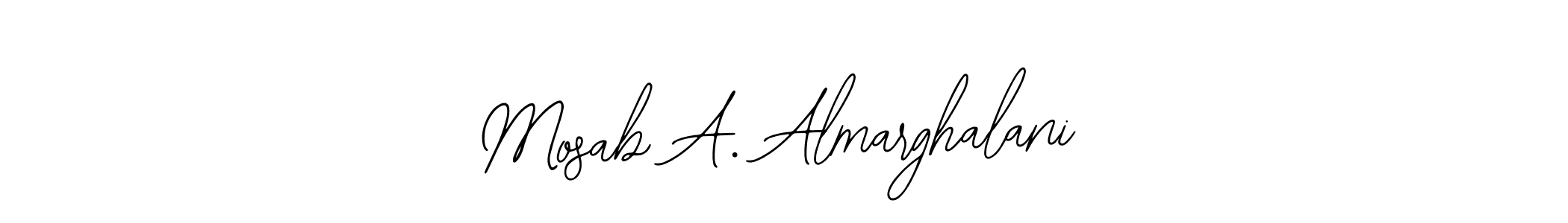 How to make Mosab A. Almarghalani name signature. Use Bearetta-2O07w style for creating short signs online. This is the latest handwritten sign. Mosab A. Almarghalani signature style 12 images and pictures png