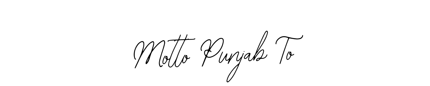 Similarly Bearetta-2O07w is the best handwritten signature design. Signature creator online .You can use it as an online autograph creator for name Motto Punjab To. Motto Punjab To signature style 12 images and pictures png