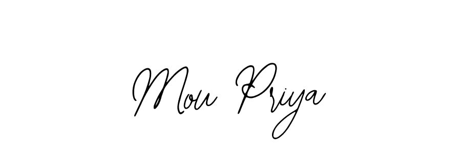 Make a beautiful signature design for name Mou Priya. With this signature (Bearetta-2O07w) style, you can create a handwritten signature for free. Mou Priya signature style 12 images and pictures png