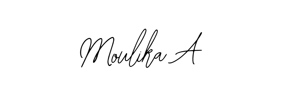 You should practise on your own different ways (Bearetta-2O07w) to write your name (Moulika A) in signature. don't let someone else do it for you. Moulika A signature style 12 images and pictures png