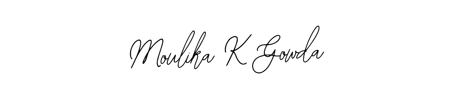 Similarly Bearetta-2O07w is the best handwritten signature design. Signature creator online .You can use it as an online autograph creator for name Moulika K Gowda. Moulika K Gowda signature style 12 images and pictures png